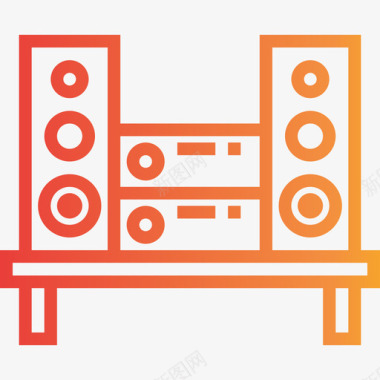 扬声器家用设备4渐变图标图标