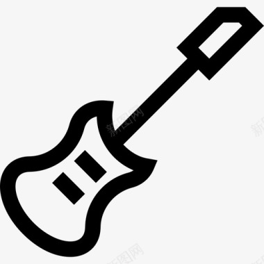 电吉他音乐和乐器3线性图标图标