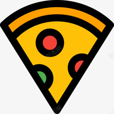 披萨食物72线性颜色图标图标