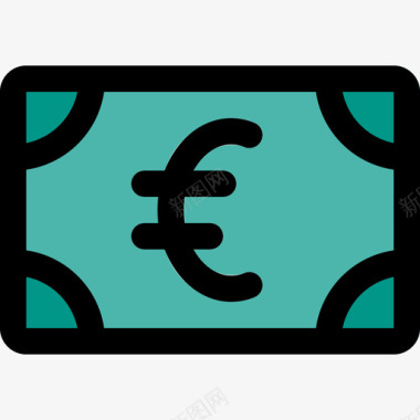 欧元货币32线性颜色图标图标
