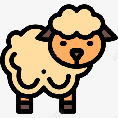 绵羊养殖13线性颜色图标图标