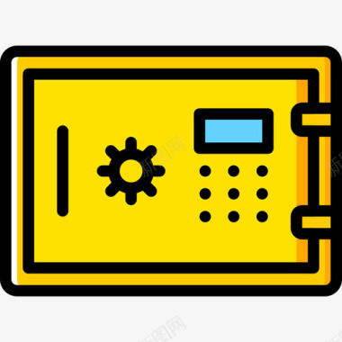 保险箱商务78黄色图标图标