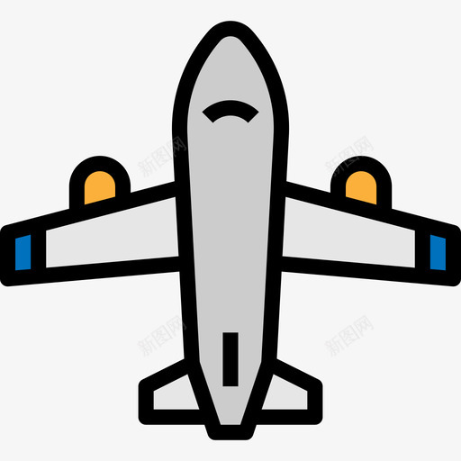 飞机旅行102线性颜色图标svg_新图网 https://ixintu.com 旅行102 线性颜色 飞机