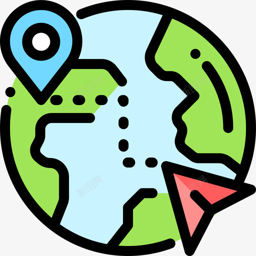 目的地导航和地图7线性颜色图标svg_新图网 https://ixintu.com 导航和地图7 目的地 线性颜色