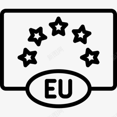 欧盟国旗14直线图标图标
