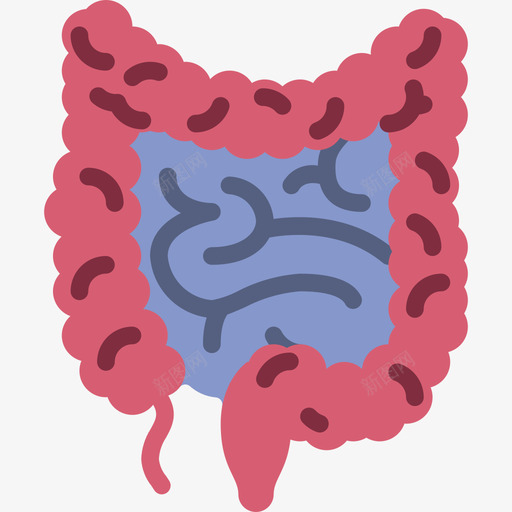 肠道医用107扁平图标svg_新图网 https://ixintu.com 医用107 扁平 手绘 肠道