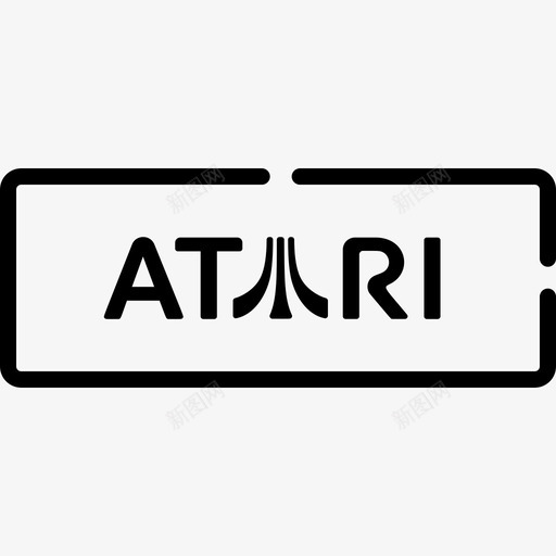 Atari视频游戏标志3线性图标svg_新图网 https://ixintu.com Atari 线性 视频游戏标志3