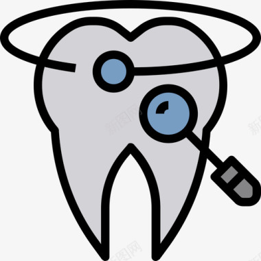 牙齿医学16线颜色图标图标