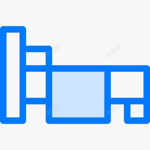 单人床102号酒店蓝色图标svg_新图网 https://ixintu.com 102号酒店 单人床 蓝色