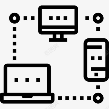 网络网络和数据库2线性图标图标