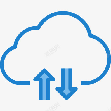 云计算网络和数据库17蓝色图标图标