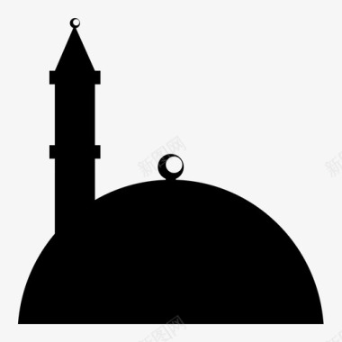 清真寺圆顶祈祷图标图标
