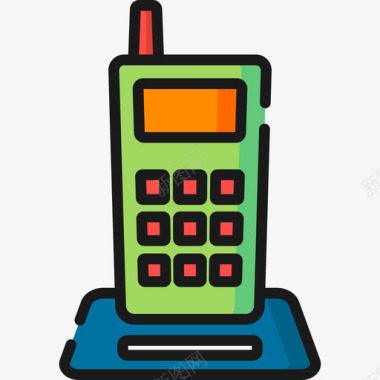 电话家庭自动化6线性彩色图标图标