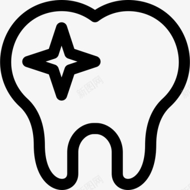 牙齿健康生活方式13直系图标图标