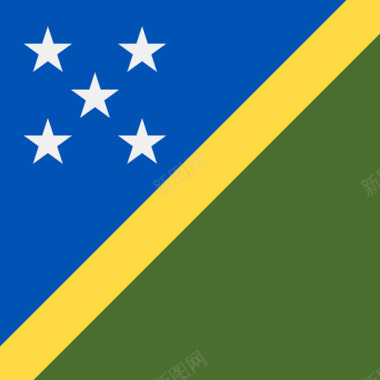 所罗门群岛方形国家简单的旗帜图标图标