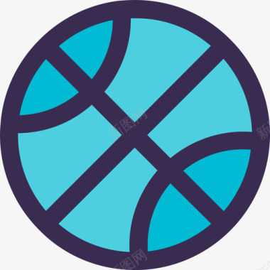 篮球家庭元素5线性颜色蓝色图标图标