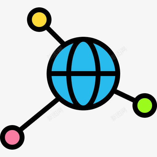 网络新闻8线性颜色图标svg_新图网 https://ixintu.com 新闻8 线性颜色 网络