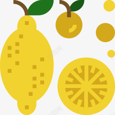 柠檬水果和蔬菜扁平图标图标