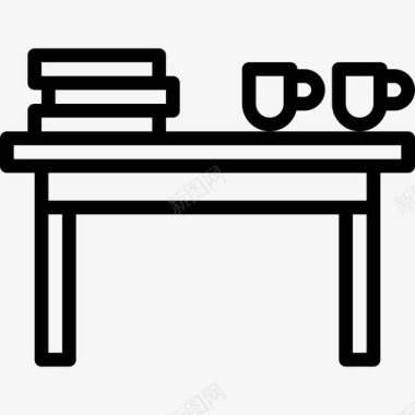 咖啡桌家具和家用11直线型图标图标