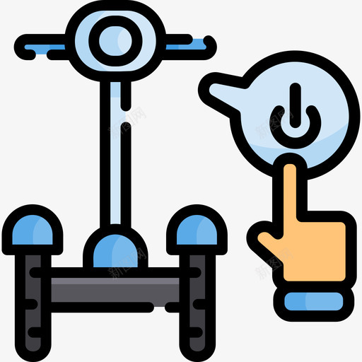 滑板车自平衡电动滑板车8线性颜色图标svg_新图网 https://ixintu.com 滑板车 线性颜色 自平衡电动滑板车8