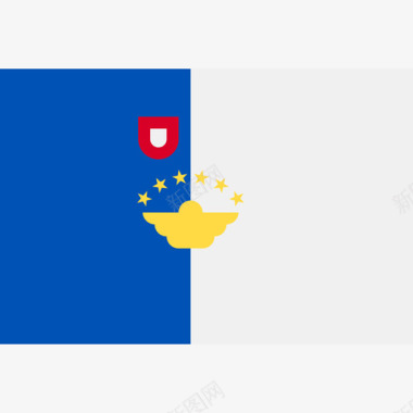 亚速尔群岛长方形国家简旗图标图标