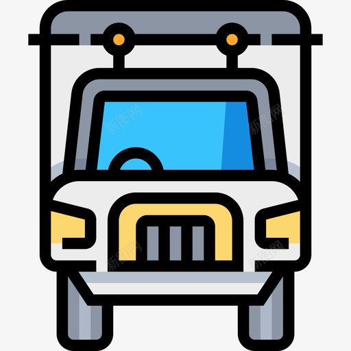 自卸车运输57线性颜色图标svg_新图网 https://ixintu.com 线性颜色 自卸车 运输57