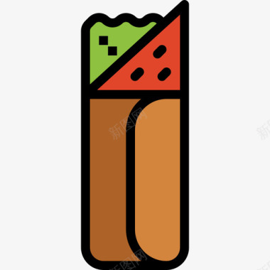 烤肉串快餐27线性颜色图标图标