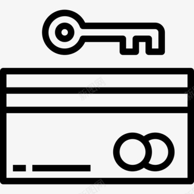 信用卡网络和安全5线性图标图标