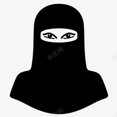 阿拉伯妇女配件伊斯兰教布料图标图标