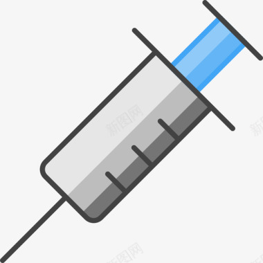 注射器医院36号线性颜色图标图标