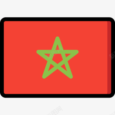 摩洛哥国旗10线颜色图标图标