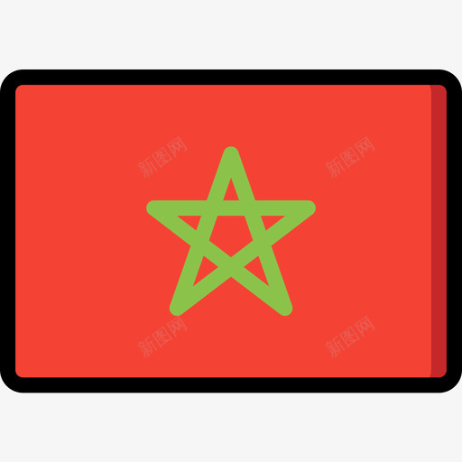 摩洛哥国旗10线颜色图标svg_新图网 https://ixintu.com 国旗10 摩洛哥 线颜色
