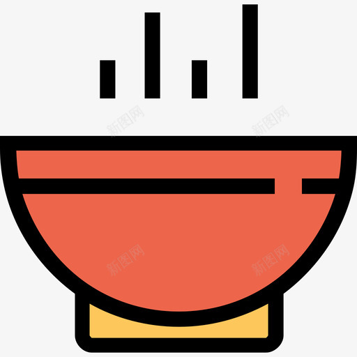 碗面包房43线性颜色图标svg_新图网 https://ixintu.com 碗 线性颜色 面包房43