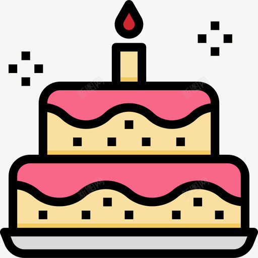 生日蛋糕派对48正色图标svg_新图网 https://ixintu.com 正色 派对48 生日蛋糕