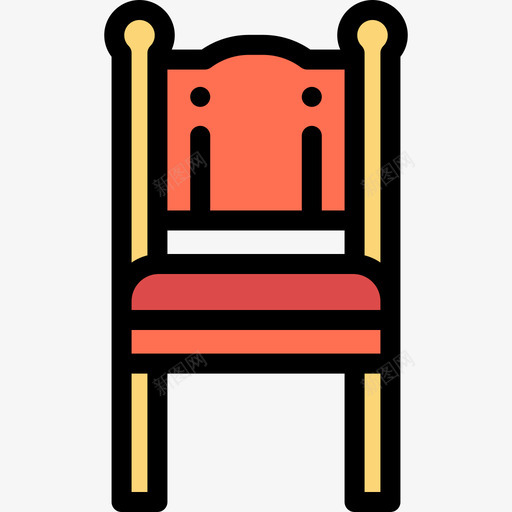 椅子复古装饰14线性颜色图标svg_新图网 https://ixintu.com 复古装饰14 椅子 线性颜色