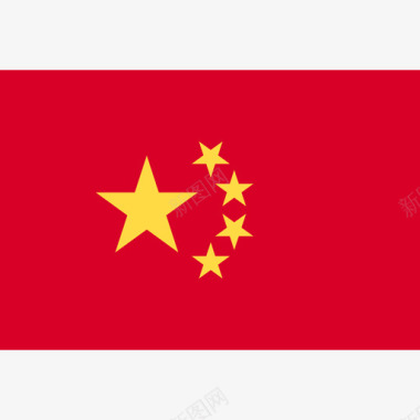 中国长方形的国家简单的旗帜图标图标