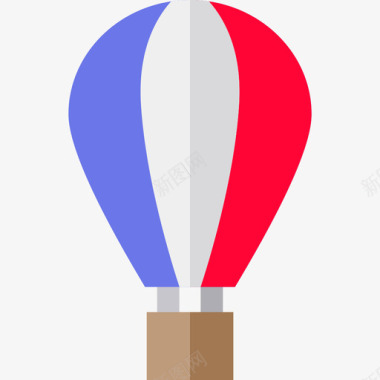 热气球巴黎5号扁平图标图标