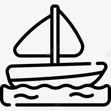 帆船夏季派对22直线型图标图标
