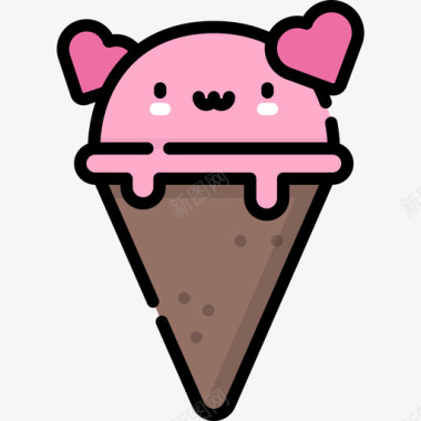 冰淇淋爱12线性颜色图标图标