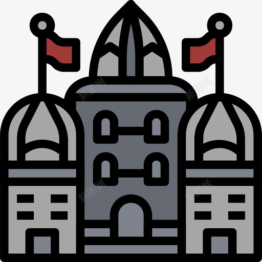 城堡城市元素31线性颜色图标svg_新图网 https://ixintu.com 城堡 城市元素31 线性颜色