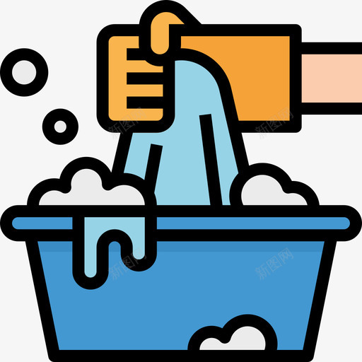 洗衣服清洁和家务4线性颜色图标svg_新图网 https://ixintu.com 洗衣服 清洁和家务4 线性颜色