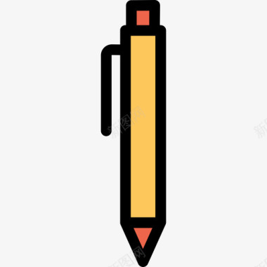 钢笔结构和工具6线颜色橙色图标图标