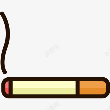 香烟啤酒4线性颜色图标图标