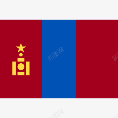 蒙古长方形国家简旗图标图标