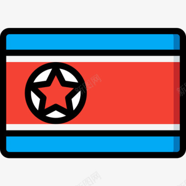 北朝鲜国旗10线颜色图标图标