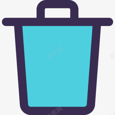 垃圾桶杂项20线性颜色蓝色图标图标