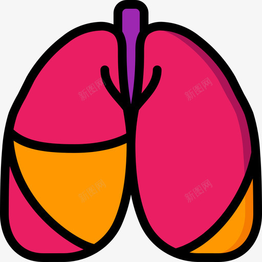 肺医用106线性颜色图标svg_新图网 https://ixintu.com 医用106 线性颜色 肺