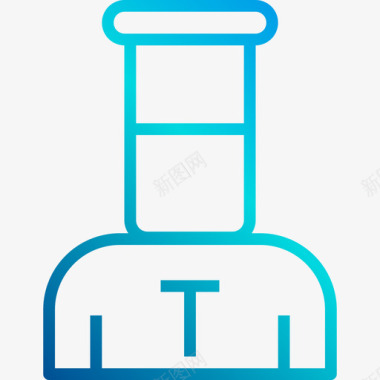 厨师烹饪和食品线性梯度图标图标