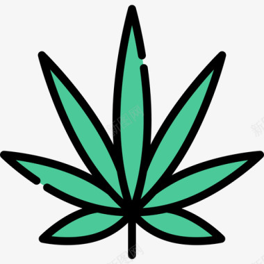 大麻犯罪调查4线状颜色图标图标