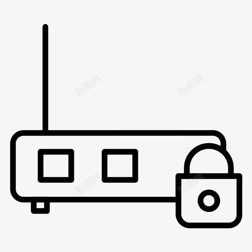 wifi互联网锁图标svg_新图网 https://ixintu.com wifi wifi路由器 互联网 锁